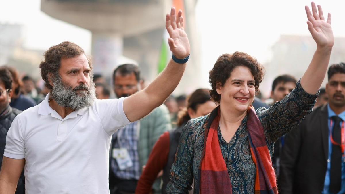 Rahul Gandhi and Priyanka Gandhi at Bharat Jodo Yatra