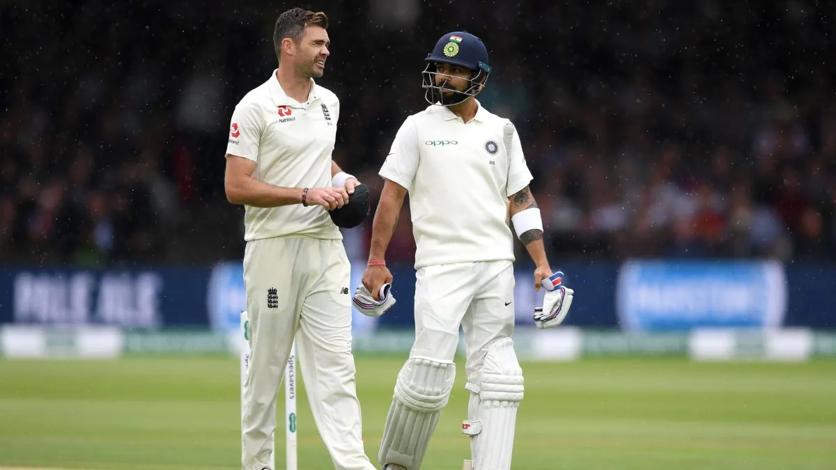 James Anderson and Virat Kohli