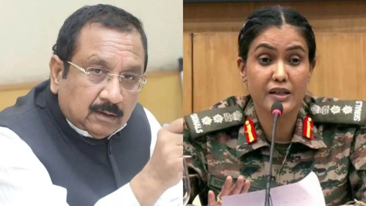 Madhya Pradesh Minister Vijay Shah (L) and Colonel Sofiya Qureshi (R)