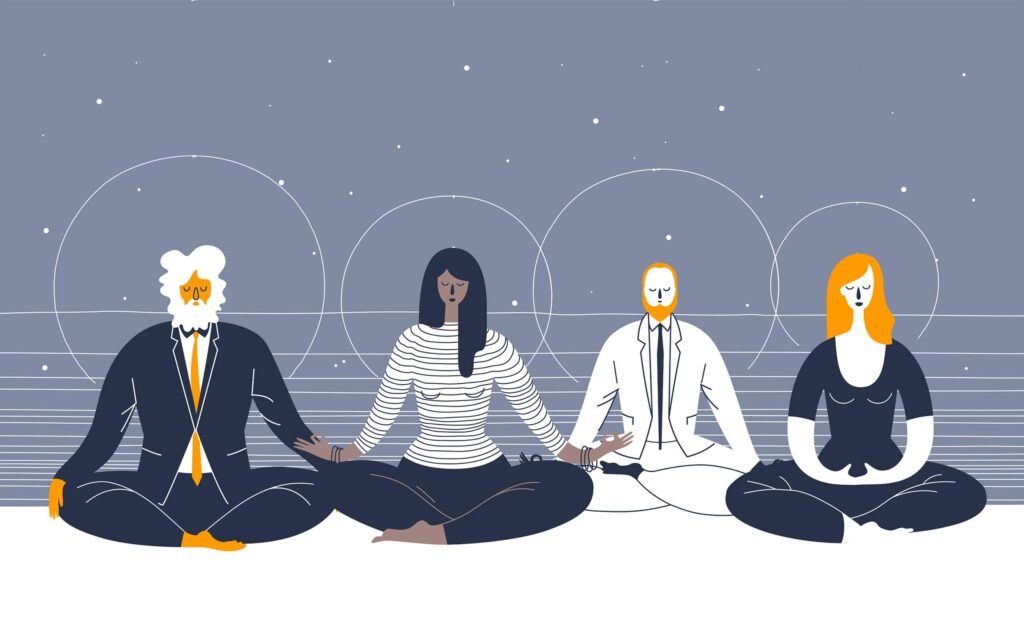 Yoga mindful meditation AI world